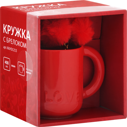 

Кружка HOMECLUB Heart с брелком 400мл, фарфор, Арт. KRJYD1213