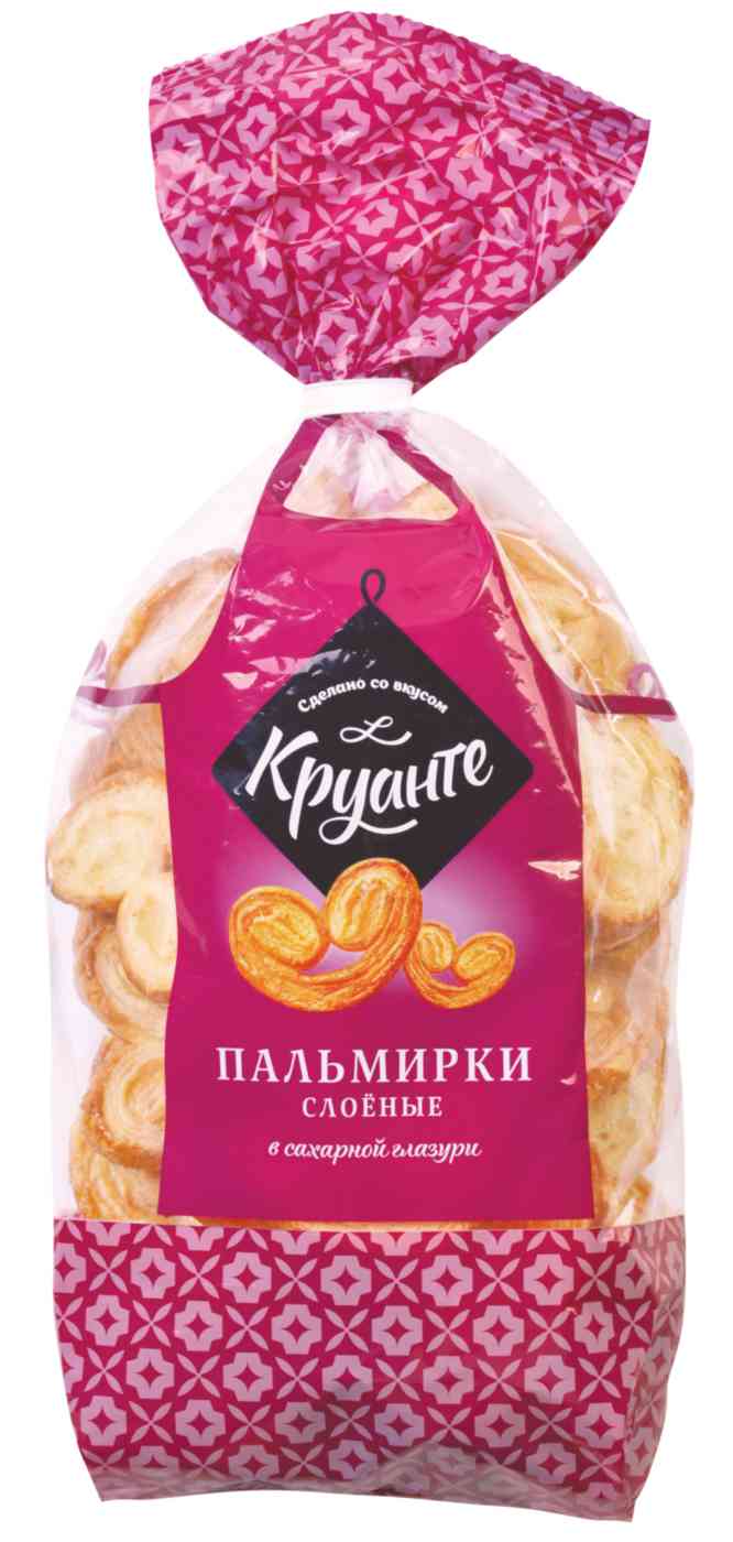 

Печенье слоеное Круанте Пальмирки в сахарной глазури 350 г