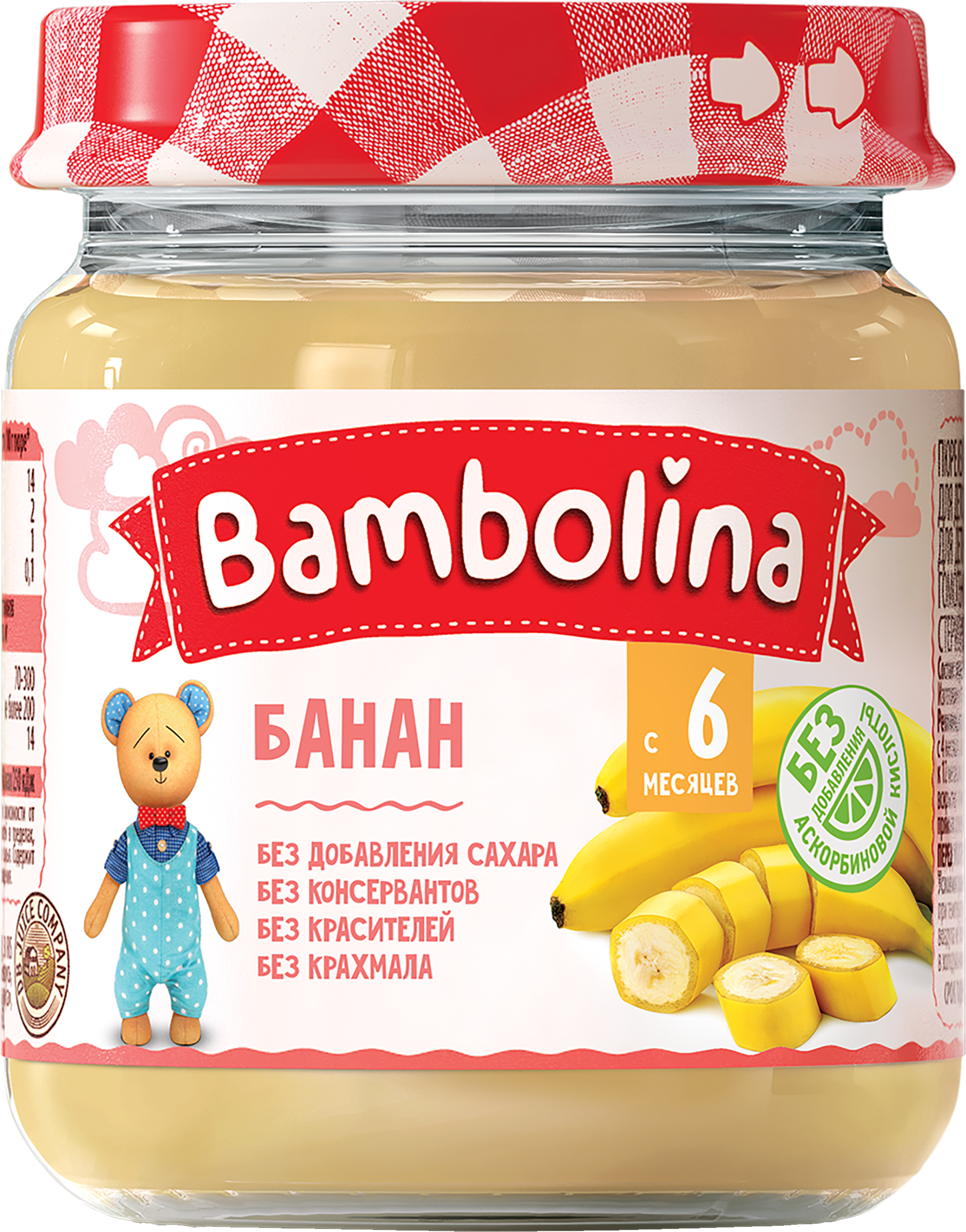 

Пюре фруктовое Bambolina Банан, с 6 месяцев, 100г