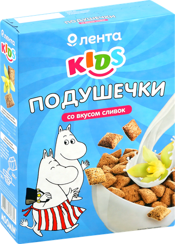 

Готовый завтрак ЛЕНТА KIDS Муми Тролли Подушечки, со вкусом сливок