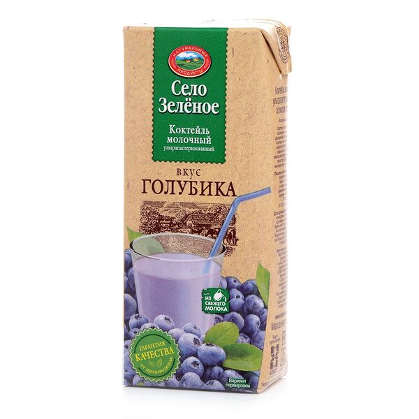 Коктейль молочный Село зеленое голубика 3,2%