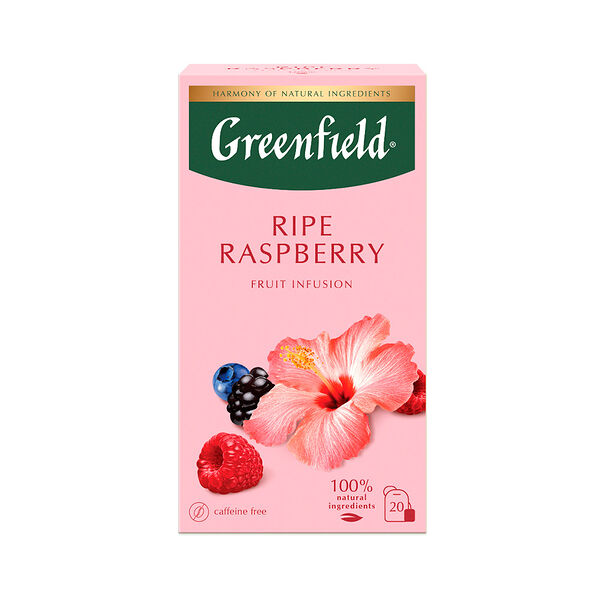 Чайный напиток Greenfield Ripe Raspberry с аром малины черники и ежевики 20*2г
