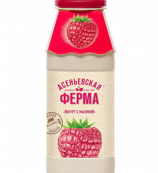 Йогурт питьевой Асеньевская ферма с малиной 1,5%