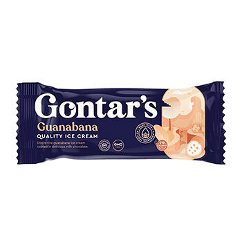 Мороженое Gontars Гуанабана сливочное с гуанабаной в шоколадной глазури с растительным жиром эскимо 20%, 83г