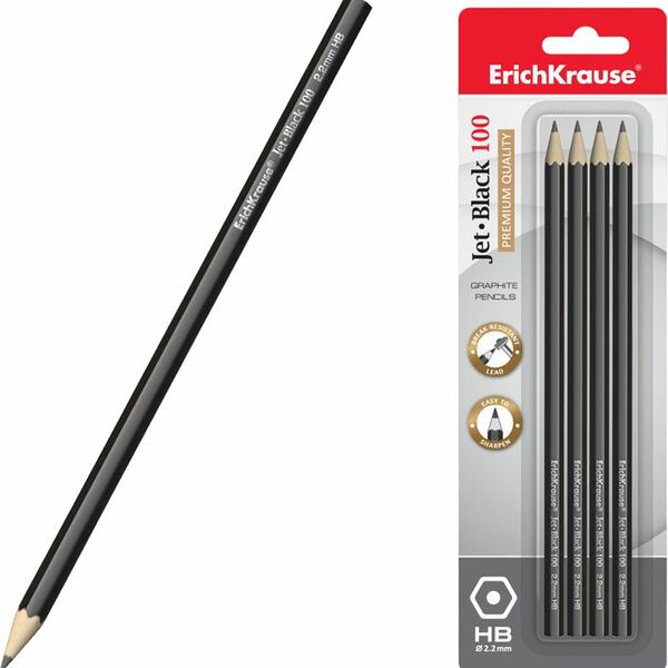 Карандаш Erich Krause чернографитный 4шт.