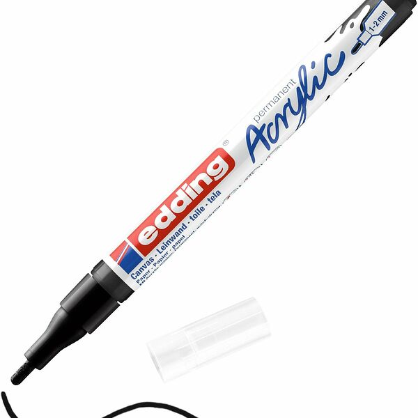 Маркер акриловый Edding 5300/901.кругл.нак. 1-2 мм. Цвет Черный