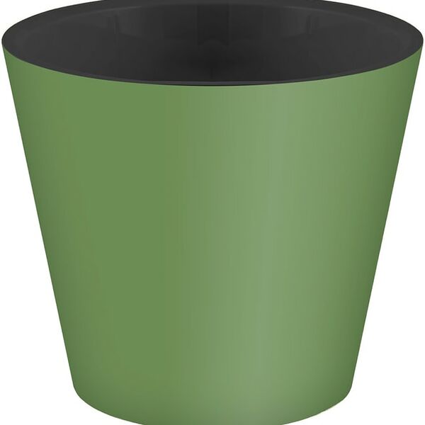 Горшок для цветов IdiLand Rosemary с дренажной вставкой зеленый d-200мм 4л