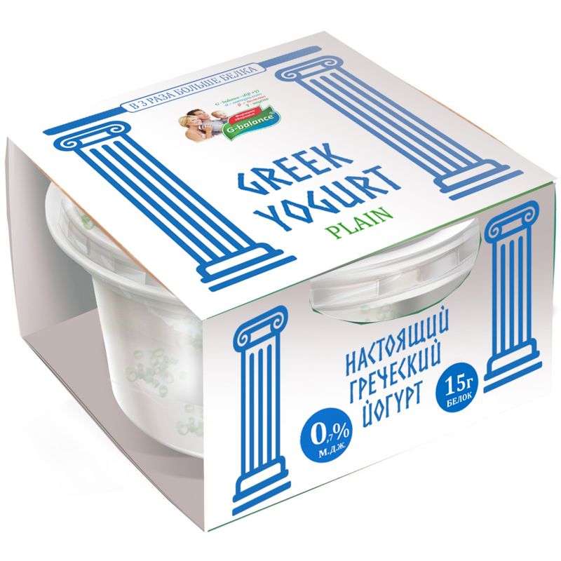 

Йогурт греческий G-balance Plain 0.7% 170 г