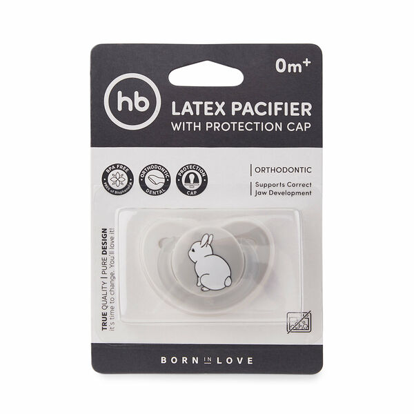 Соска-пустышка Happy baby латексная с колпачком ортодонтическая, в ассортименте, с 0 месяцев, арт. 13022