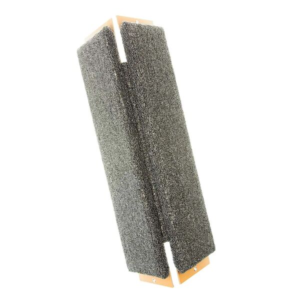 Когтеточка-доска Домоседы угловая с креплением к стене для кошек, серая 13х60х6 см