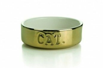 Миска I.P.T.S керамическая Cat золотая 11,5 см.