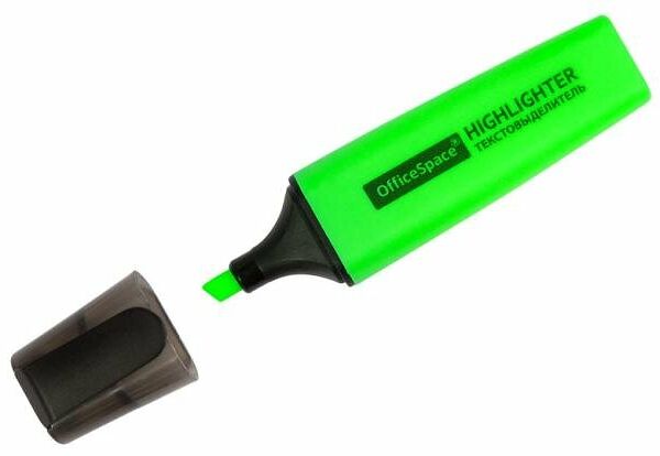 Текстовыделитель OfficeSpace зеленый, 1-5 мм