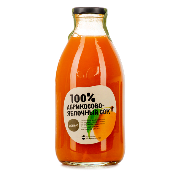 Сок Zdravo абрикосово-яблочный стеклянная бутылка Республика