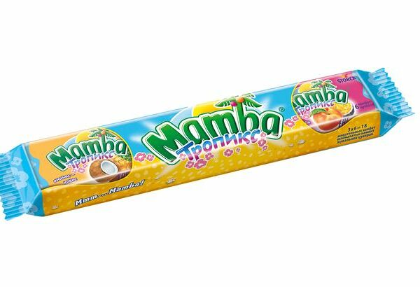 Конфеты жевательные Mamba Тропикс Ассорти вкусов, 79.5 г