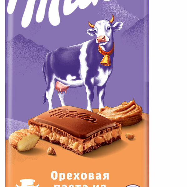 Шоколад Milka Молочный ореховая паста с миндалем