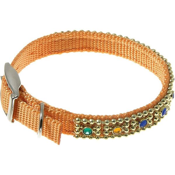 Ошейник для собак V.I.PET Мини со стразами 12мм (20-25см) золотой