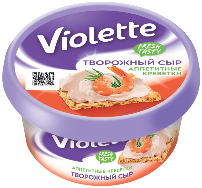 

Сыр творожный Violette Аппетитные креветки 70% 140 г