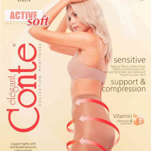 Колготки женские Conte Active soft цвет: nero/чёрный, размер 6, 40 den