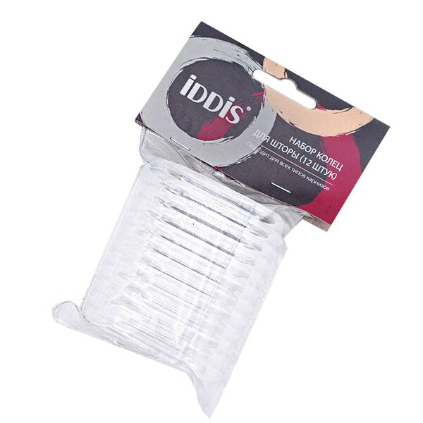 Кольца для шторы в ванную комнату Transparent, 12 шт