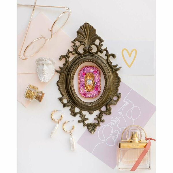 АД-079 Набор для вышивки бисером украшения на натур. худож. холсте Паттернхолст 'Буква 'О' 4,5*6,5см