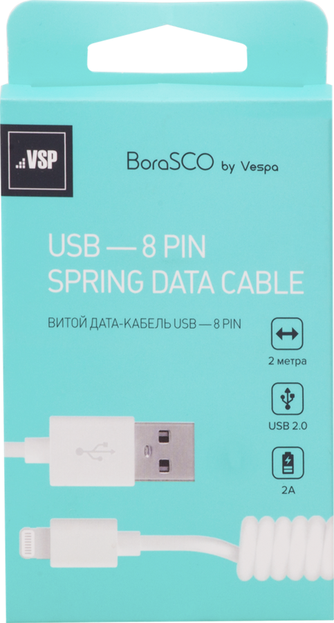 

Кабель BORASCO Usb – 8-pin витой 2м в ассортименте