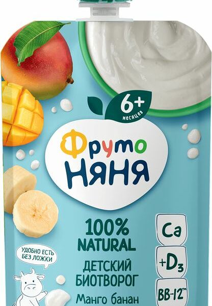 Биотворог ФрутоНяня манго-банан с 6 месяцев 4.2% 90 г