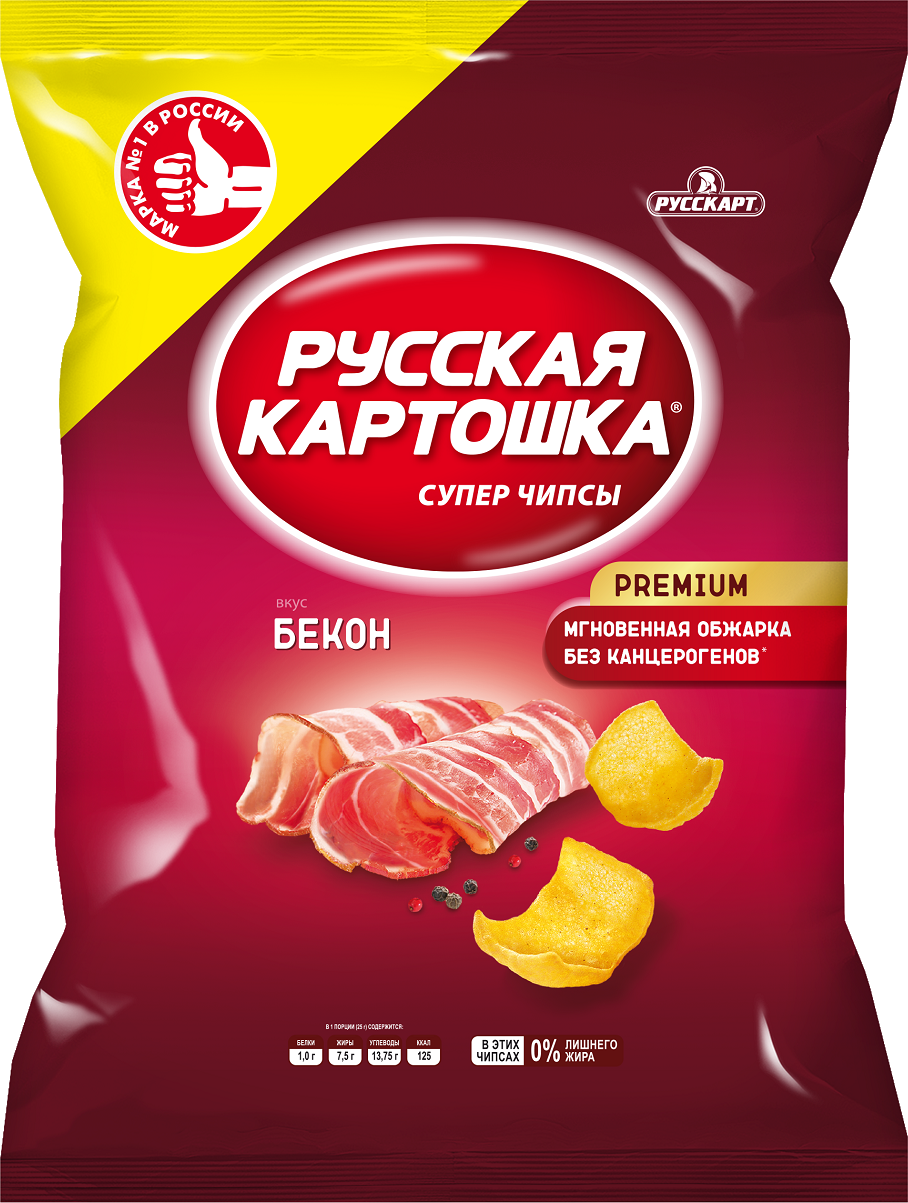 

Чипсы Русская картошка картофельные Бекон