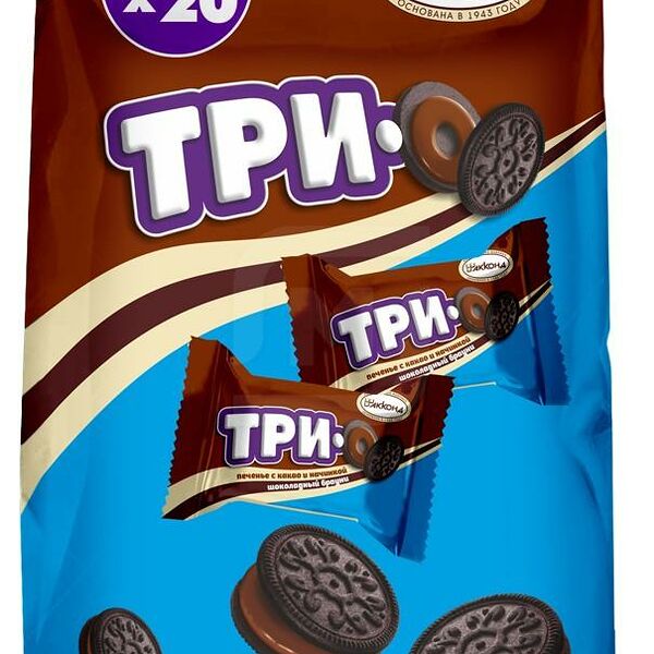 Печенье Трио какао с начинкой шоколадный Брауни