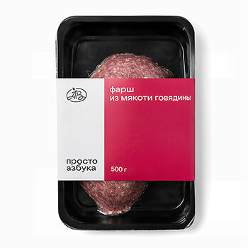 Фарш из мякоти говядины, «Просто Азбука», 500 г, Россия