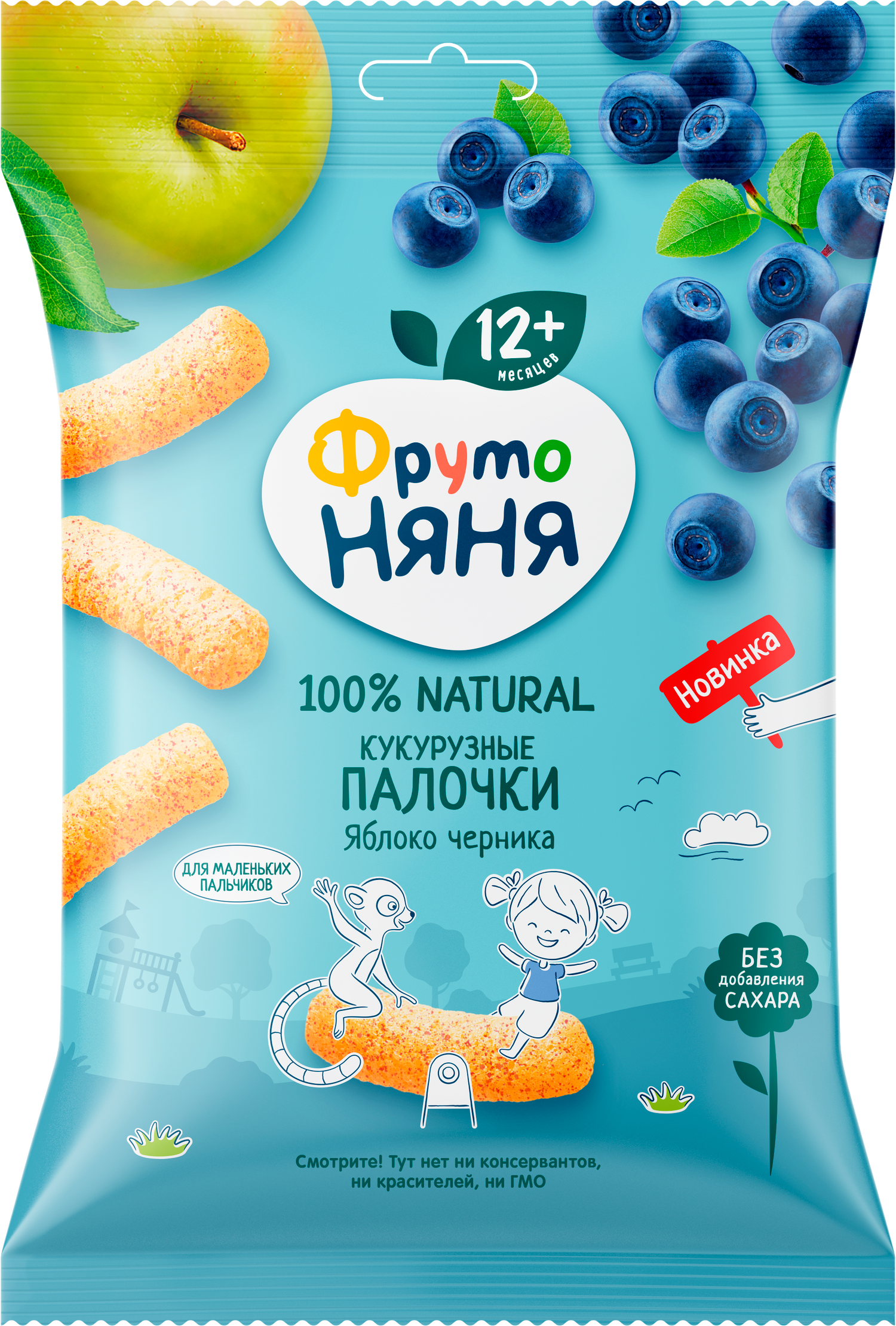 

Палочки кукурузные ФрутоНяня яблоко и черника, с 12 месяцев 20 г