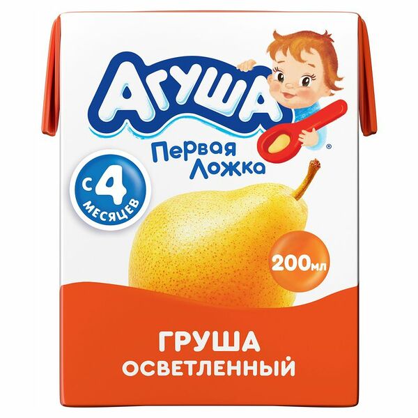 Сок детский Агуша Груша с 4 месяцев, 200мл