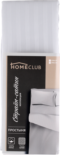 

Простыня HOMECLUB 200х220см, белая, страйп-сатин