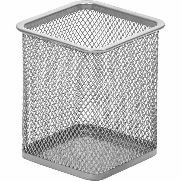 Подставка стакан для канцелярских принадлежностей Deli, серебристая, 80х80х98, 1 отделение