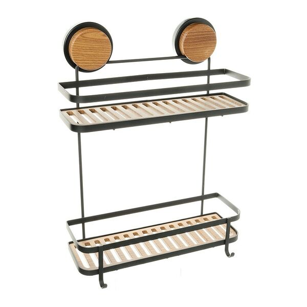 Полка прямая двухэтажная Fixsen, 28х13х38 см, черный-дерево