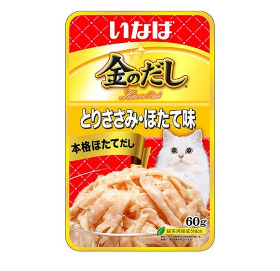 

Влажный корм для кошек Inaba Ciao Kinnodashi Куриное филе с морским гребешком 60 г