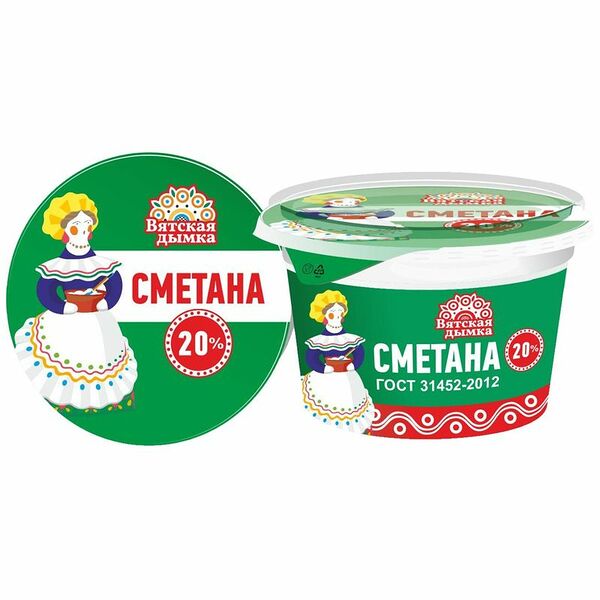 Сметана Вятская дымка Гост 20%