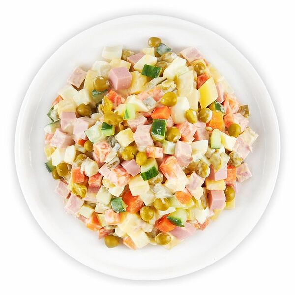 Салат Шеф Перекрёсток Оливье с колбасой