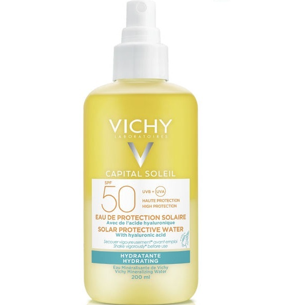 Спрей для лица Vichy Ideal Soleil Protective Water 200 мл двухфазный увлажняющий SPF50
