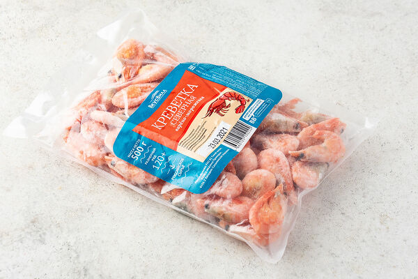 Креветки северные варено-мороженые 120+