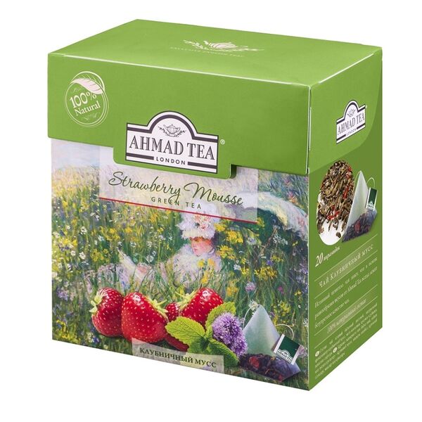Чай зеленый «Клубничный Мусс», Ahmad Tea, 20x1.8 г