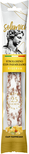Колбаса сыровяленая SOLEMICI Strolghino con Parmigiano с сыром пармезан, 110 г