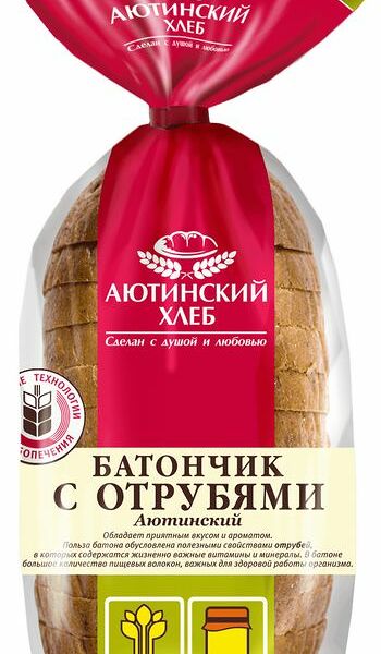 Батончик Аютинский Хлеб с отрубями нарезанный 210 г