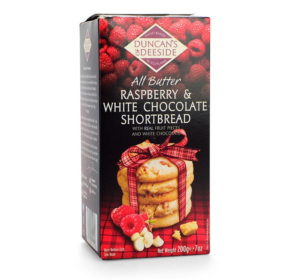 

Печенье Duncan’s of Deeside с малиной и белым шоколадом 200 г