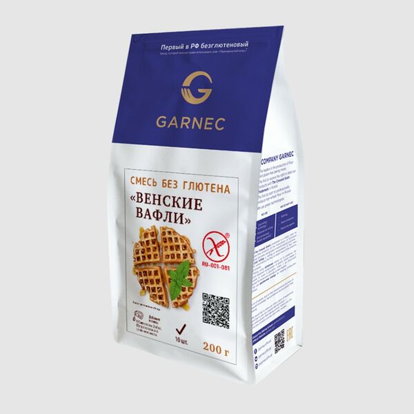 Смесь для выпечки Венские вафли без глютена 200г ТМ Гарнец