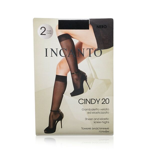 Женские гольфы Incanto Cindy капроновые Nero 2 пары