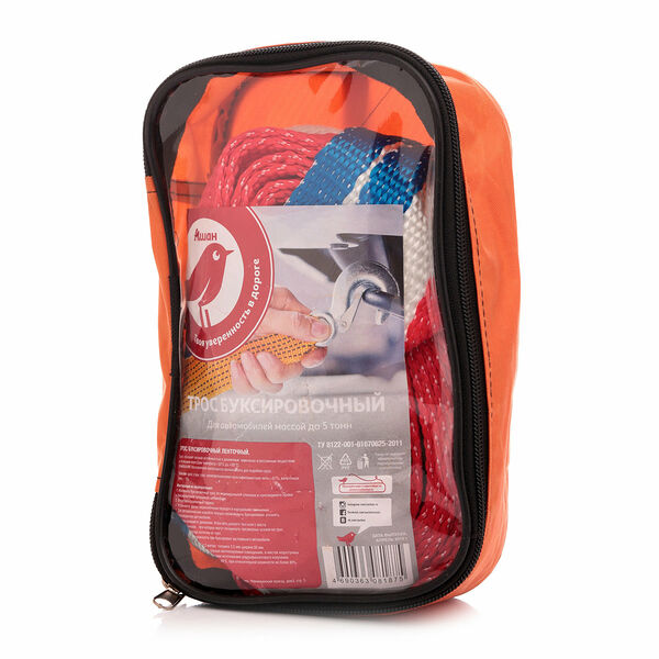 Трос буксировочный ленточный 5 т 4,2 м ТМ Ашан Красная птица