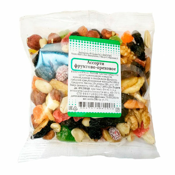 Набор фруктово-ореховый 200гр Башбакалея пакет