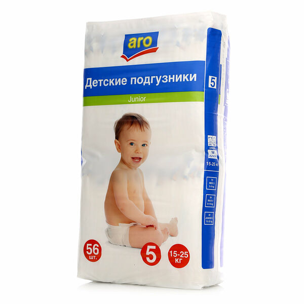 Подгузники Junior 5 (15-25 кг) ТМ Aro, 56 шт