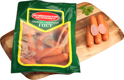 

Сосиски Великолукский Мясокомбинат Сливочные ГОСТ 650 г