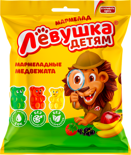

Мармелад Левушка детям медвежата, 70г